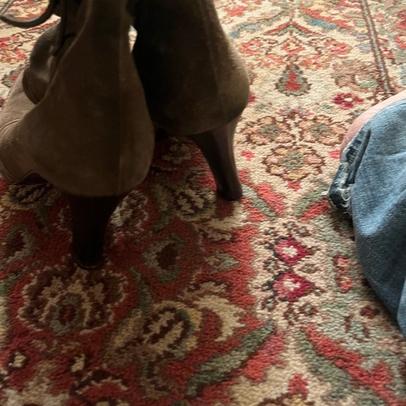 Coach brown Suede and leather 3 inch heel boots size 8.5 - Picture 2 of 14